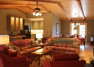 Apple Lodge living room, open kitchen and dining area