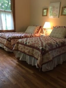 George's Landing bedroom with two twin beds