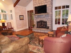 Living room with fireplace