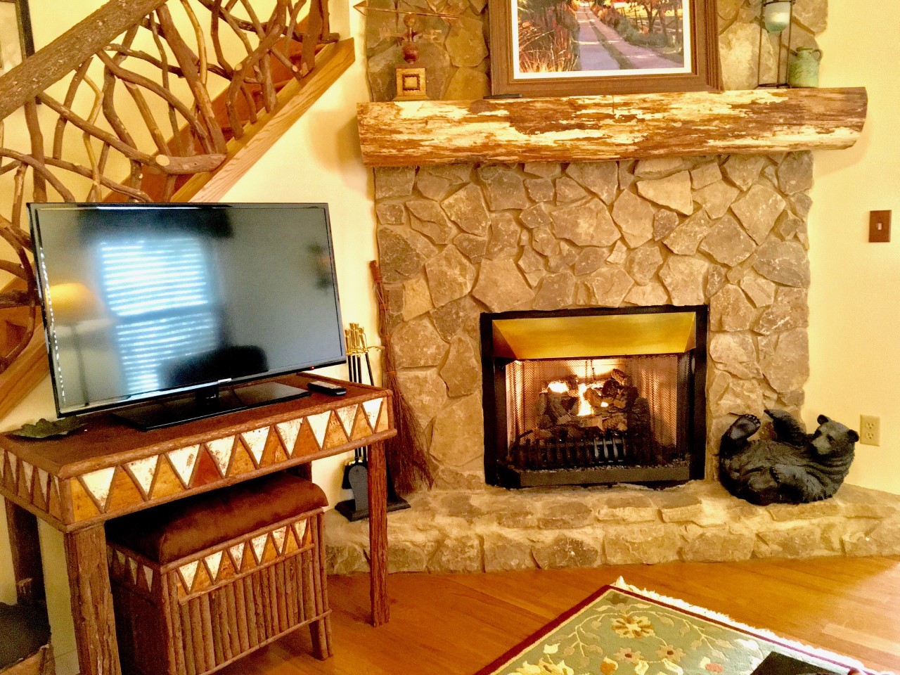 Hillside Retreat Fireplace 